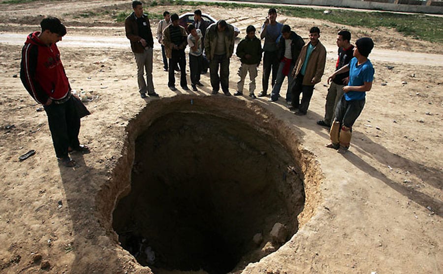 Entrada a un túnel de Gaza.
