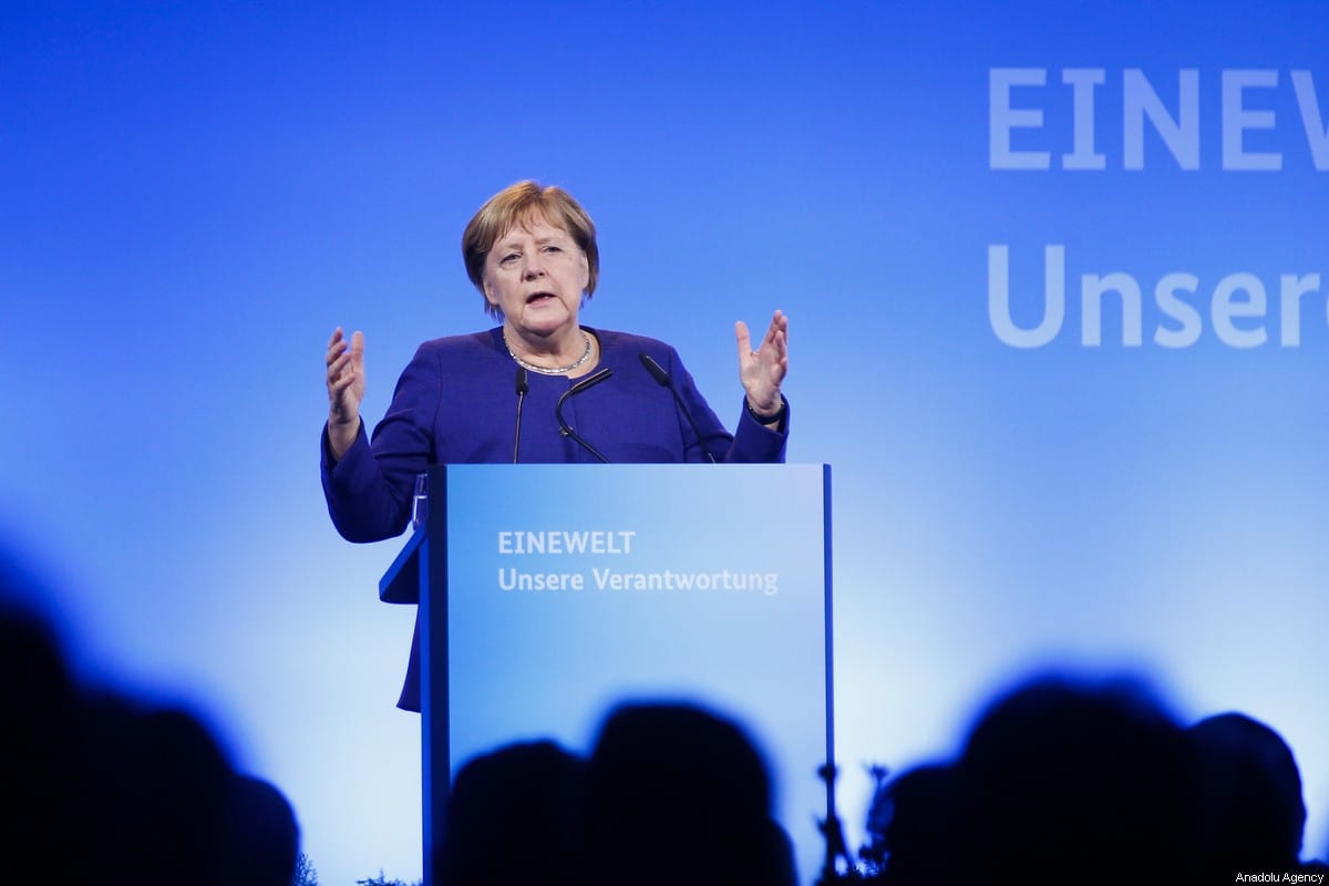 La canciller alemana Angela Merkel en Berlín, Alemania, el 14 de noviembre de 2019 [Abdülhamid Hoşbaş / Agencia Anadolu]