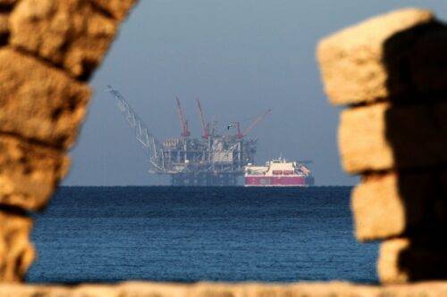 Una vista de un campo de gas natural en el mar Mediterráneo el 19 de diciembre de 2019 [JACK GUEZ / AFP / Getty Images]