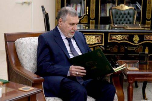 El ex ministro de comunicaciones de Iraq, Mohammed Tawfiq Allawi, es asignado por el presidente de Iraq, Barham Salih, para formar un nuevo gobierno, en Bagdad, Iraq, el 1 de febrero de 2020. [OFICINA DE PRENSA DE LA PRESIDENCIA IRAQUÍ / FOLLETO - Agencia Anadolu]