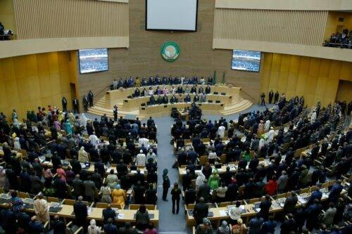 Una vista desde la sesión de apertura de la 33ª Cumbre de Jefes de Estado de la Unión Africana en Addis Abeba, Etiopía, el 9 de febrero de 2020 [Agencia Mınasse Wondımu Haılu / Anadolu]
