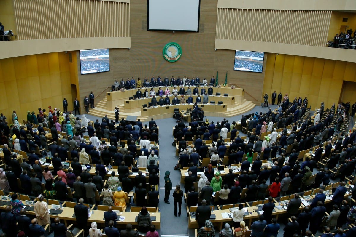 Una vista desde la sesión de apertura de la 33ª Cumbre de Jefes de Estado de la Unión Africana en Addis Abeba, Etiopía, el 9 de febrero de 2020 [Agencia Mınasse Wondımu Haılu / Anadolu]