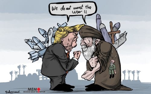 ¿El asesinato de Qassem Soleimani conducirá a la guerra? - Caricatura [Sabaaneh / MiddleEastMonitor]